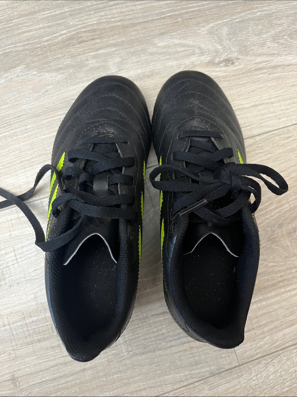 adidas Black Sneakers with Neon Yellow Stripe